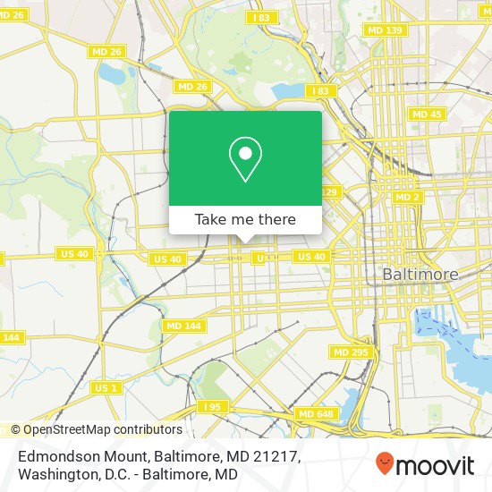 Mapa de Edmondson Mount, Baltimore, MD 21217