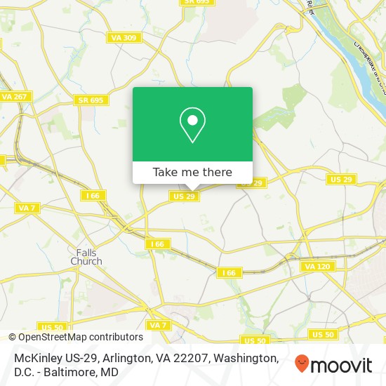 Mapa de McKinley US-29, Arlington, VA 22207