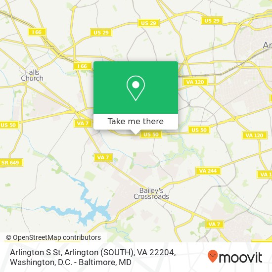 Mapa de Arlington S St, Arlington (SOUTH), VA 22204