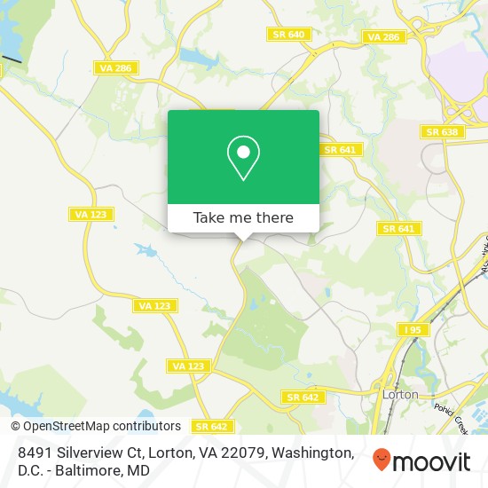 Mapa de 8491 Silverview Ct, Lorton, VA 22079