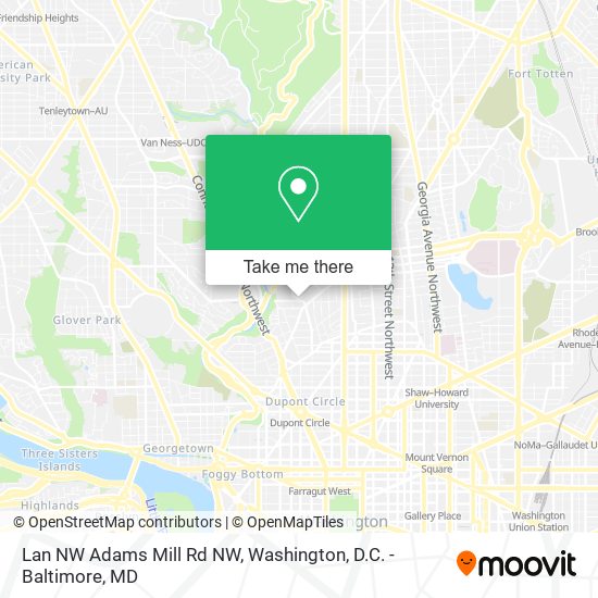 Lan NW Adams Mill Rd NW map