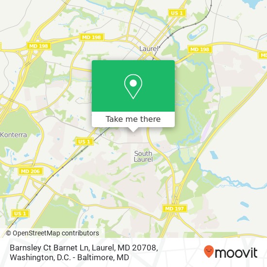 Mapa de Barnsley Ct Barnet Ln, Laurel, MD 20708