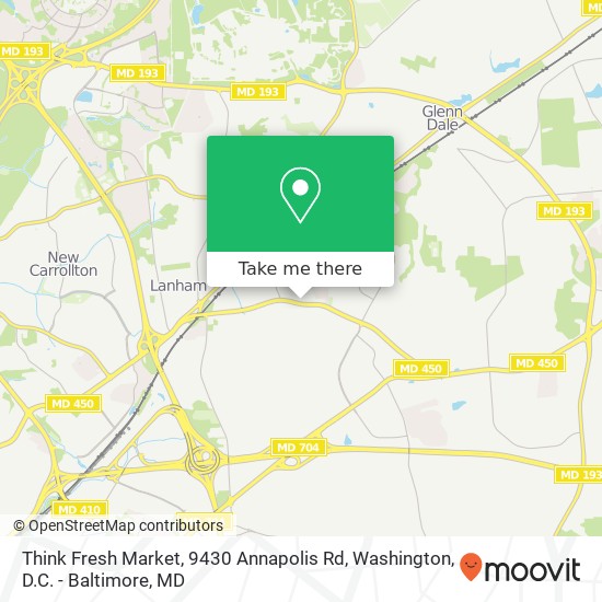 Mapa de Think Fresh Market, 9430 Annapolis Rd