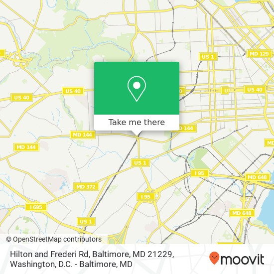 Mapa de Hilton and Frederi Rd, Baltimore, MD 21229