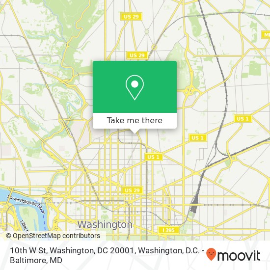 10th W St, Washington, DC 20001 map