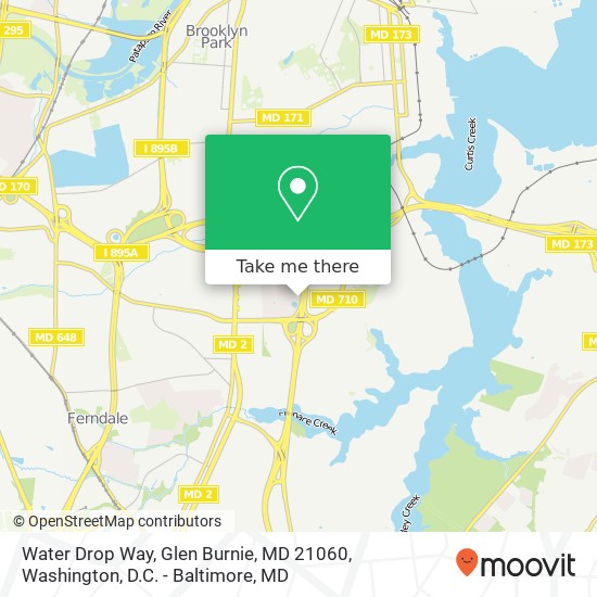 Mapa de Water Drop Way, Glen Burnie, MD 21060