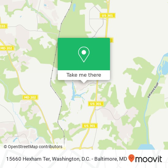 Mapa de 15660 Hexham Ter, Upper Marlboro, MD 20774