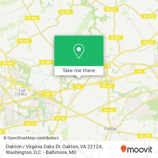 Oakton / Virginia Oaks Dr, Oakton, VA 22124 map
