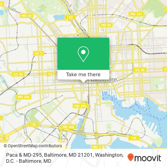 Mapa de Paca & MD-295, Baltimore, MD 21201