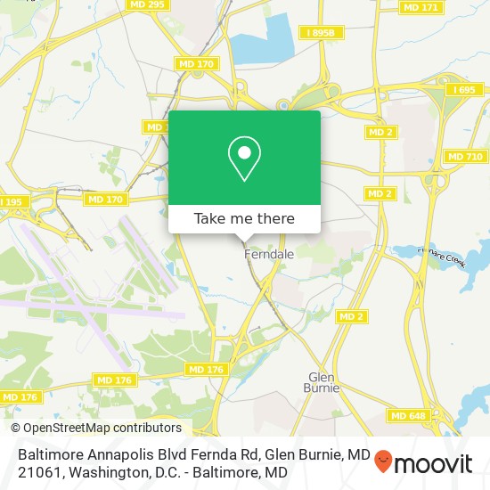 Baltimore Annapolis Blvd Fernda Rd, Glen Burnie, MD 21061 map