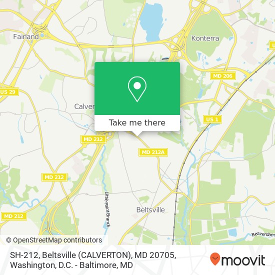 Mapa de SH-212, Beltsville (CALVERTON), MD 20705