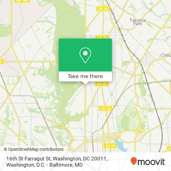 Mapa de 16th St Farragut St, Washington, DC 20011