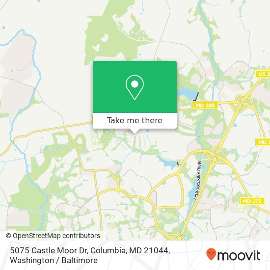 Mapa de 5075 Castle Moor Dr, Columbia, MD 21044