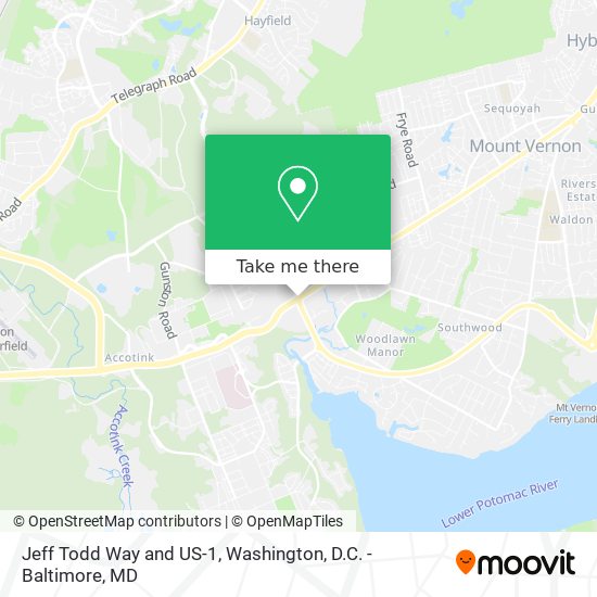 Jeff Todd Way and US-1 map