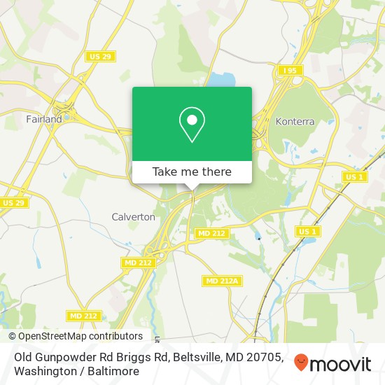 Old Gunpowder Rd Briggs Rd, Beltsville, MD 20705 map