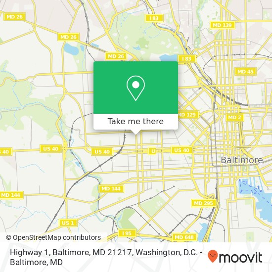 Highway 1, Baltimore, MD 21217 map