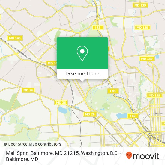 Mapa de Mall Sprin, Baltimore, MD 21215