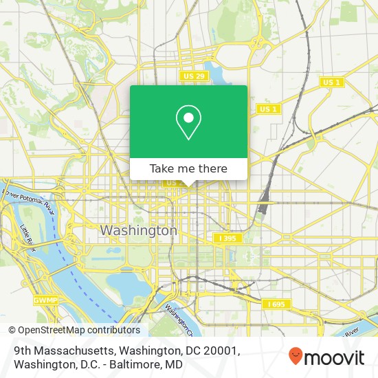 Mapa de 9th Massachusetts, Washington, DC 20001