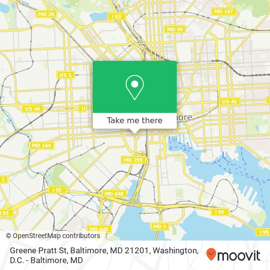 Mapa de Greene Pratt St, Baltimore, MD 21201