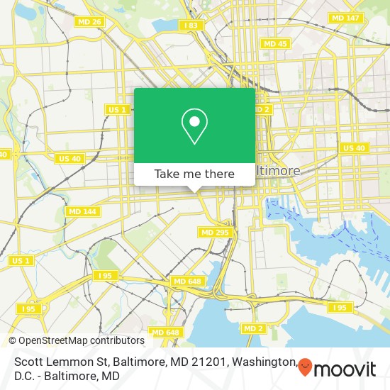 Mapa de Scott Lemmon St, Baltimore, MD 21201