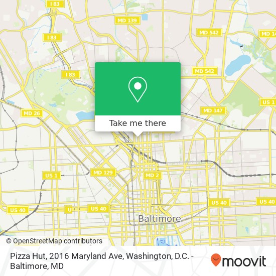 Pizza Hut, 2016 Maryland Ave map