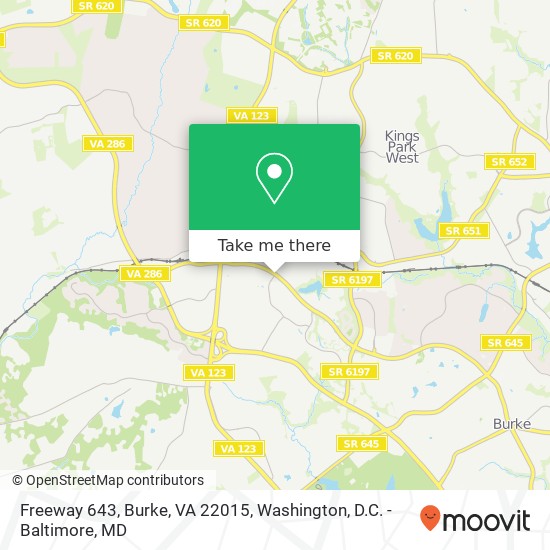 Mapa de Freeway 643, Burke, VA 22015