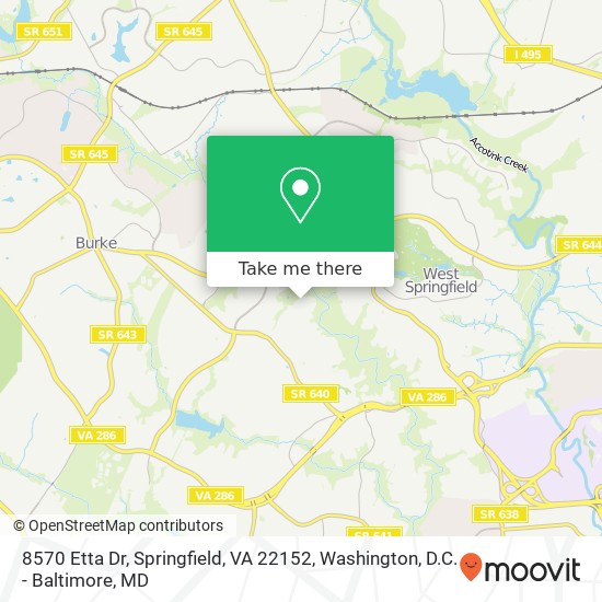 Mapa de 8570 Etta Dr, Springfield, VA 22152