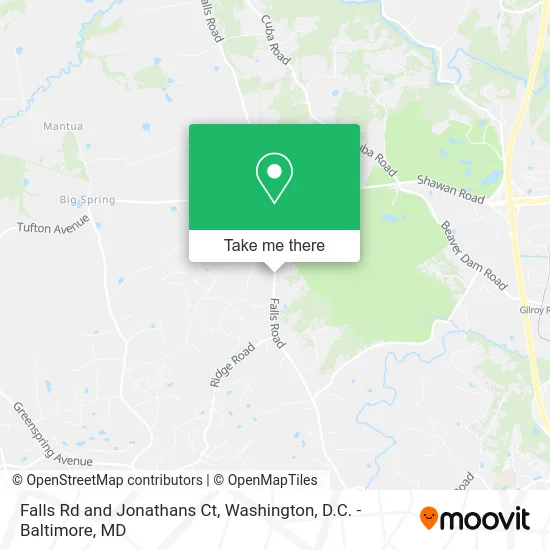 Falls Rd and Jonathans Ct map