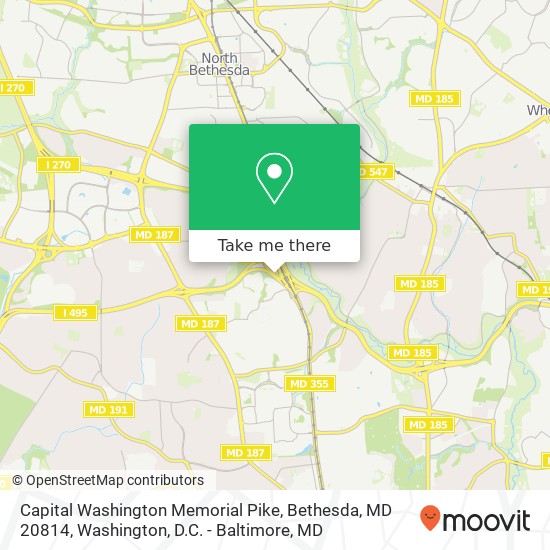 Mapa de Capital Washington Memorial Pike, Bethesda, MD 20814