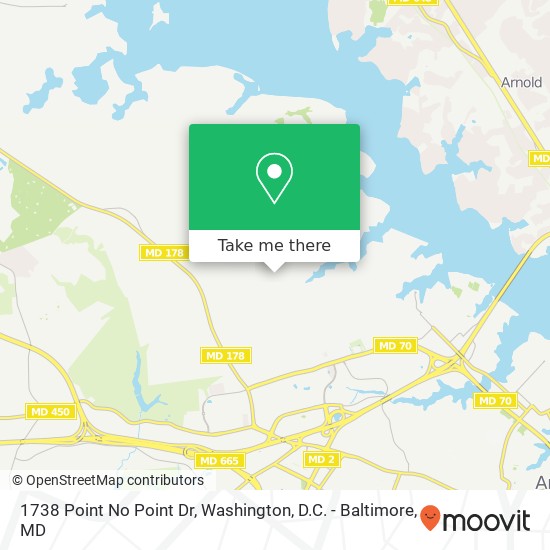 Mapa de 1738 Point No Point Dr, Annapolis, MD 21401