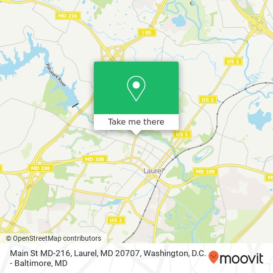 Mapa de Main St MD-216, Laurel, MD 20707