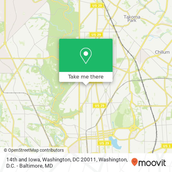 14th and Iowa, Washington, DC 20011 map