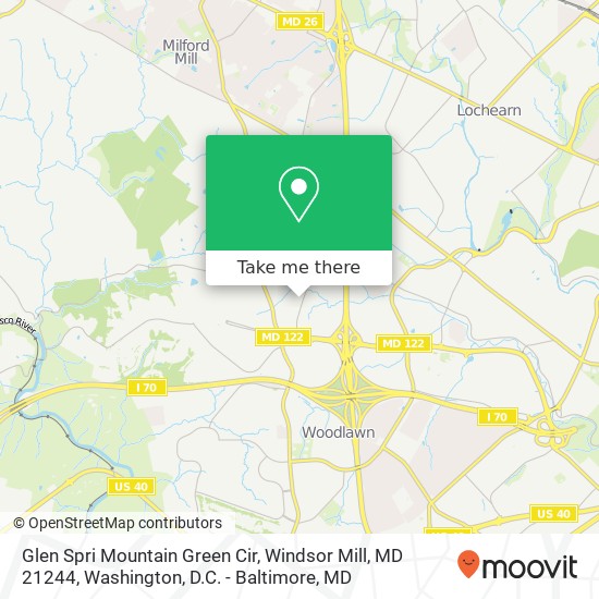 Glen Spri Mountain Green Cir, Windsor Mill, MD 21244 map
