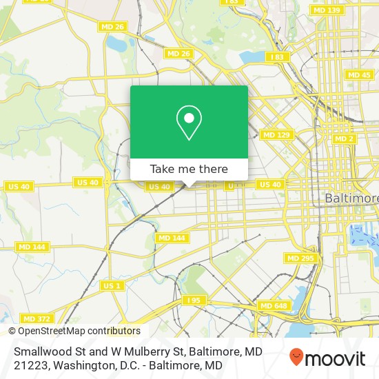 Smallwood St and W Mulberry St, Baltimore, MD 21223 map