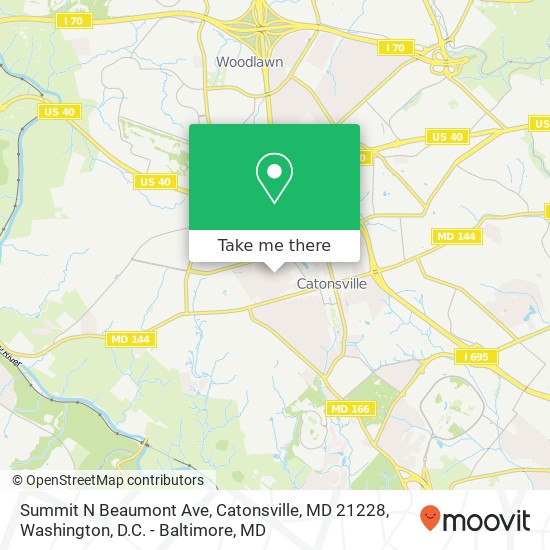 Mapa de Summit N Beaumont Ave, Catonsville, MD 21228