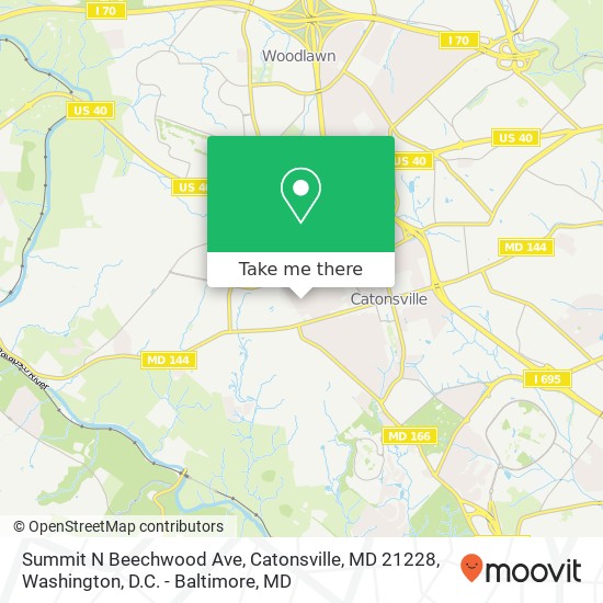 Mapa de Summit N Beechwood Ave, Catonsville, MD 21228