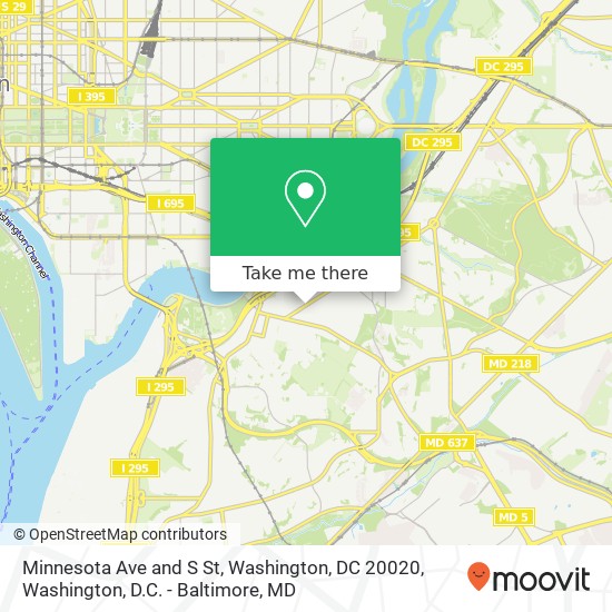 Mapa de Minnesota Ave and S St, Washington, DC 20020