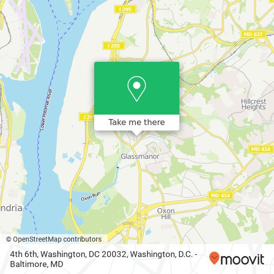 4th 6th, Washington, DC 20032 map