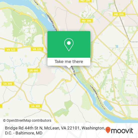 Mapa de Bridge Rd 44th St N, McLean, VA 22101