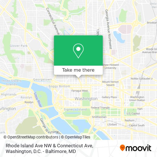 Rhode Island Ave NW & Connecticut Ave map
