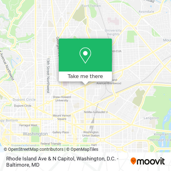 Mapa de Rhode Island Ave & N Capitol