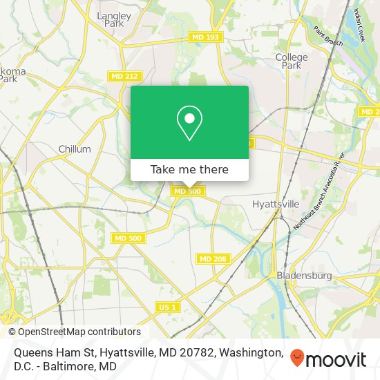 Mapa de Queens Ham St, Hyattsville, MD 20782