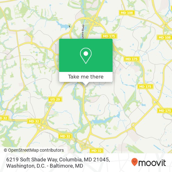 Mapa de 6219 Soft Shade Way, Columbia, MD 21045