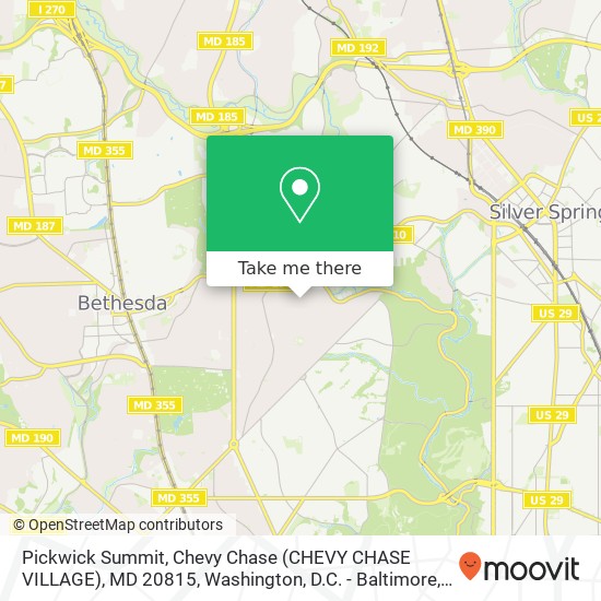 Mapa de Pickwick Summit, Chevy Chase (CHEVY CHASE VILLAGE), MD 20815