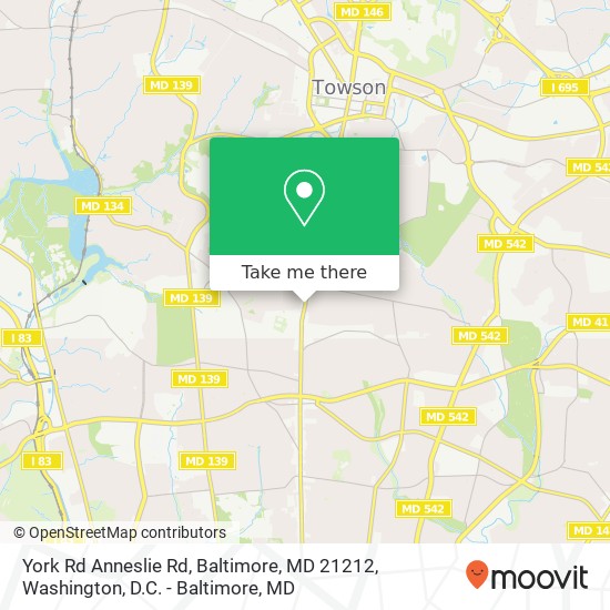 Mapa de York Rd Anneslie Rd, Baltimore, MD 21212