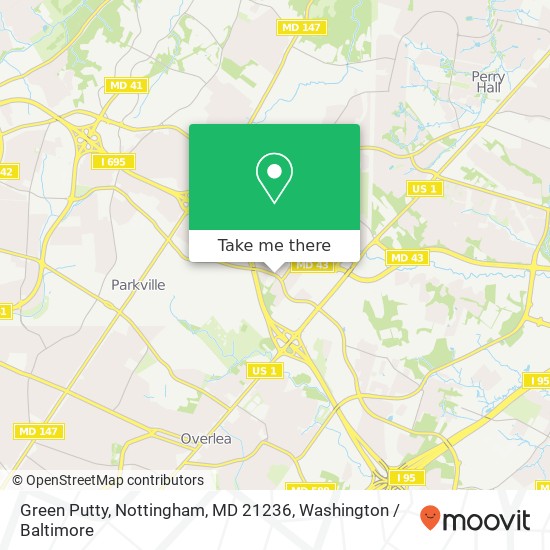 Mapa de Green Putty, Nottingham, MD 21236