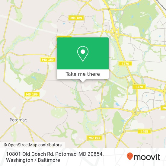 10801 Old Coach Rd, Potomac, MD 20854 map