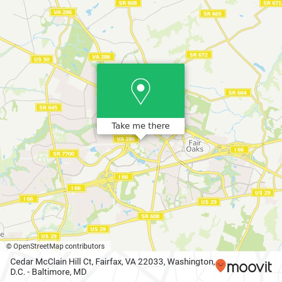 Mapa de Cedar McClain Hill Ct, Fairfax, VA 22033