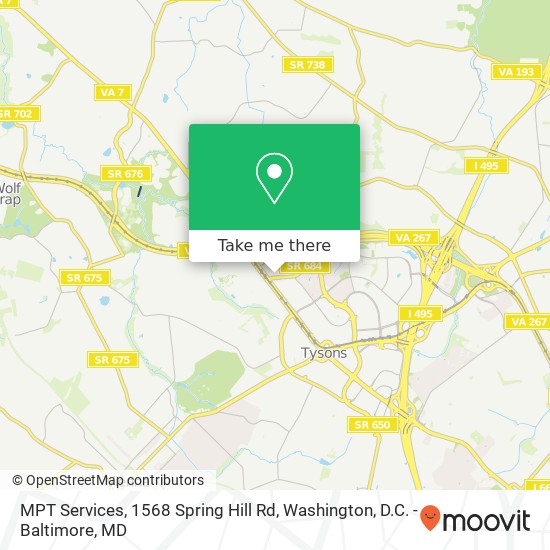 Mapa de MPT Services, 1568 Spring Hill Rd