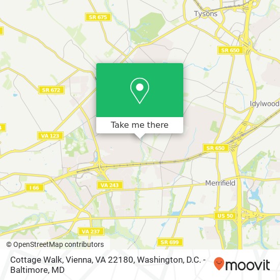 Mapa de Cottage Walk, Vienna, VA 22180